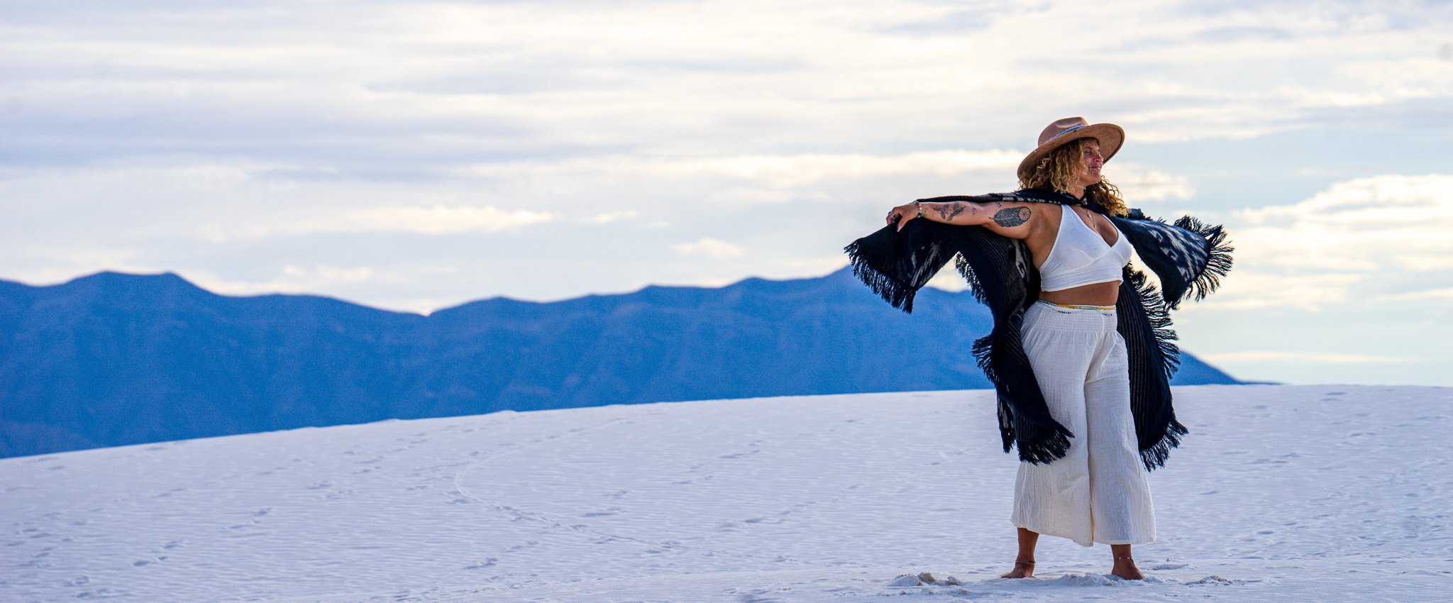 Tasha on the white sands